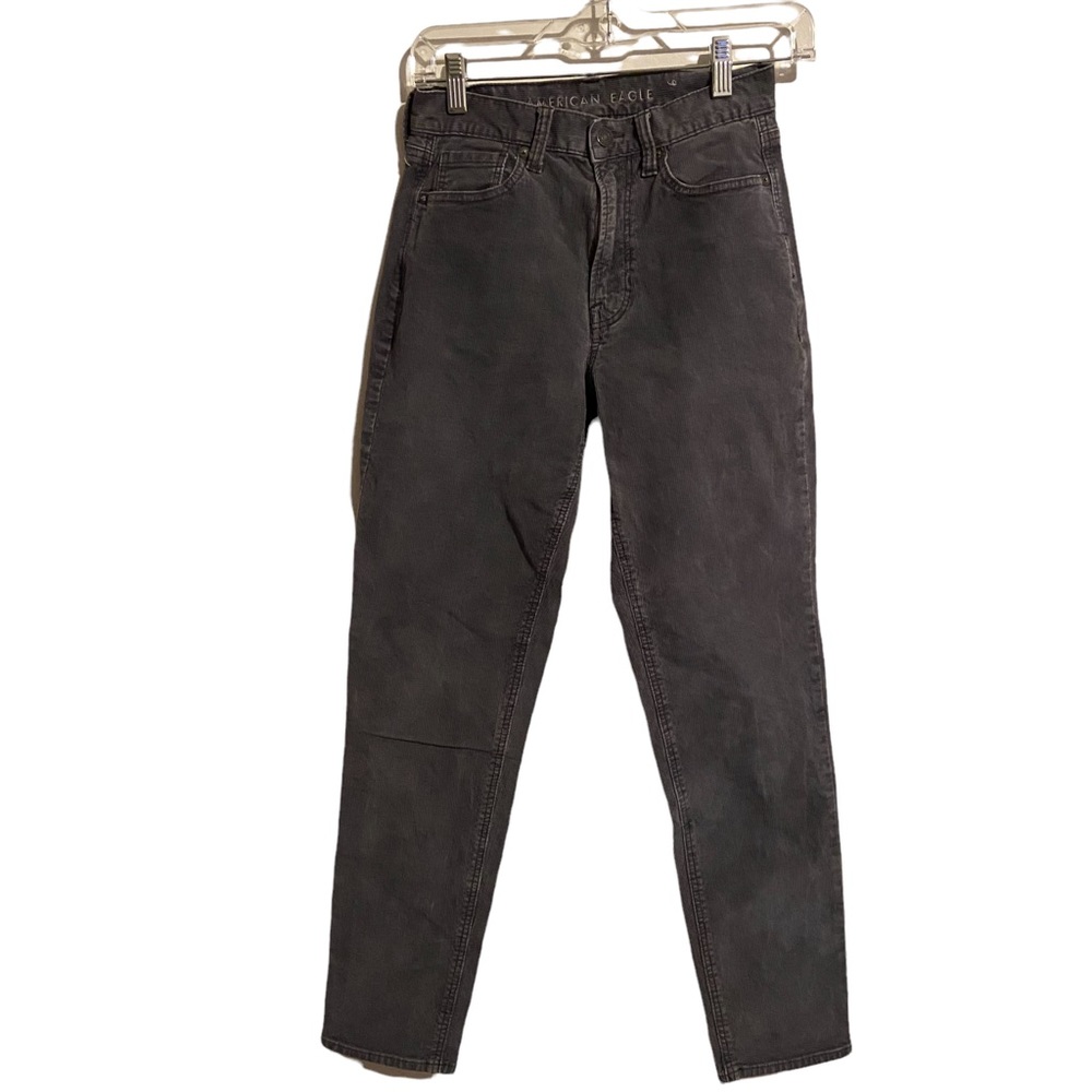 American Eagle Grey Corduroy Super Stretch Mom Jean Size 00 Regular Casual